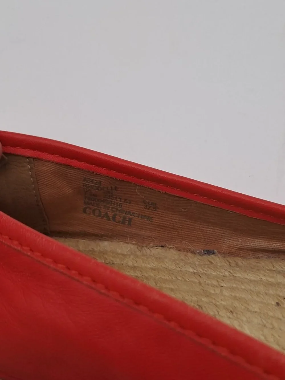 Coach Espadrille Flats Soft Leather Watermelon Color  Rhodelle 7'5 B